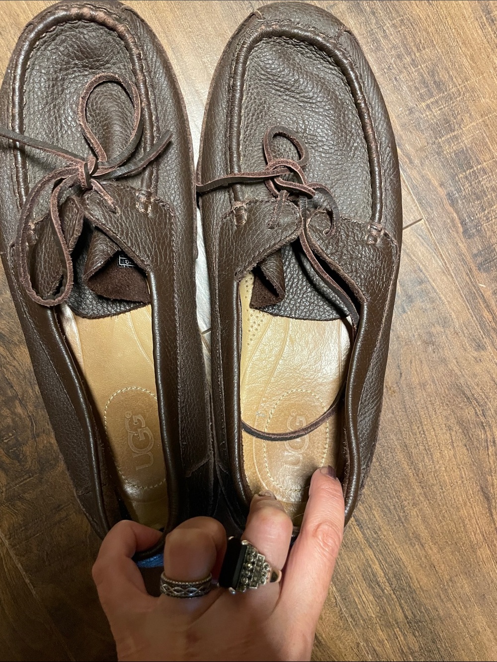 Men's Brown Ugg Leather Lace Moccasins